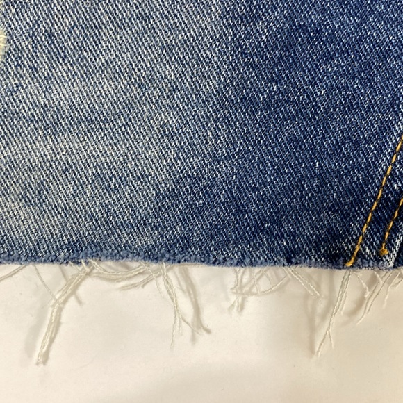 Ililily Cut-off Denim Mini Skirt Distressed Medium Blue Wash Size S - Picture 5 of 7